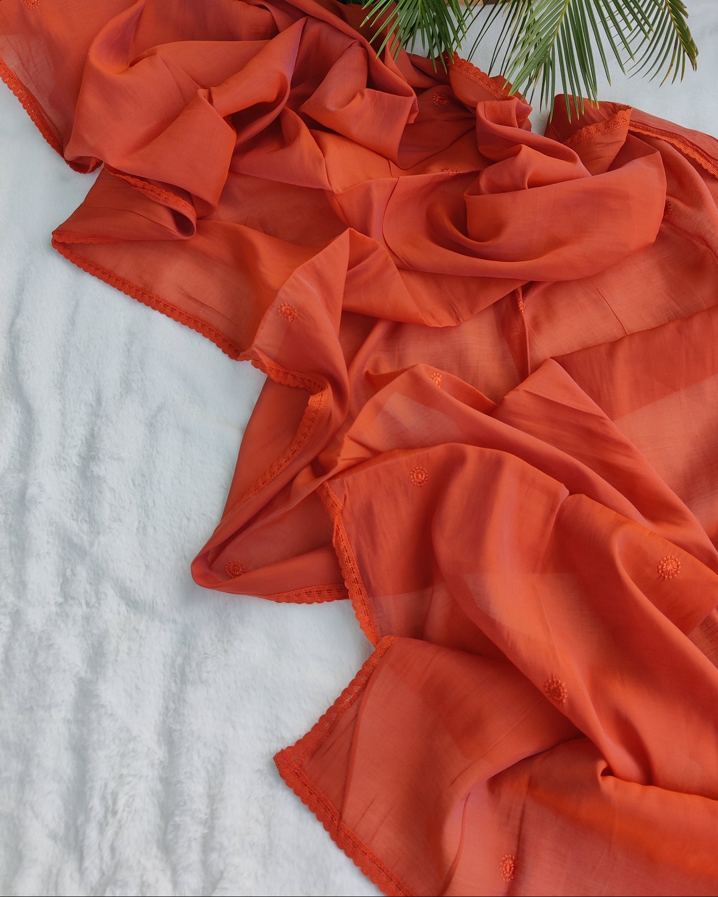 Inara Rust Mul Chanderi Suit Set