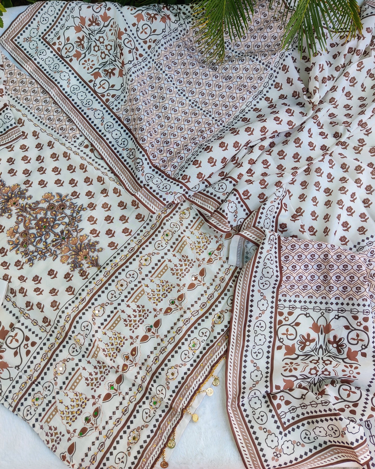 Rustic Rose Motifs- Printed Suit Set