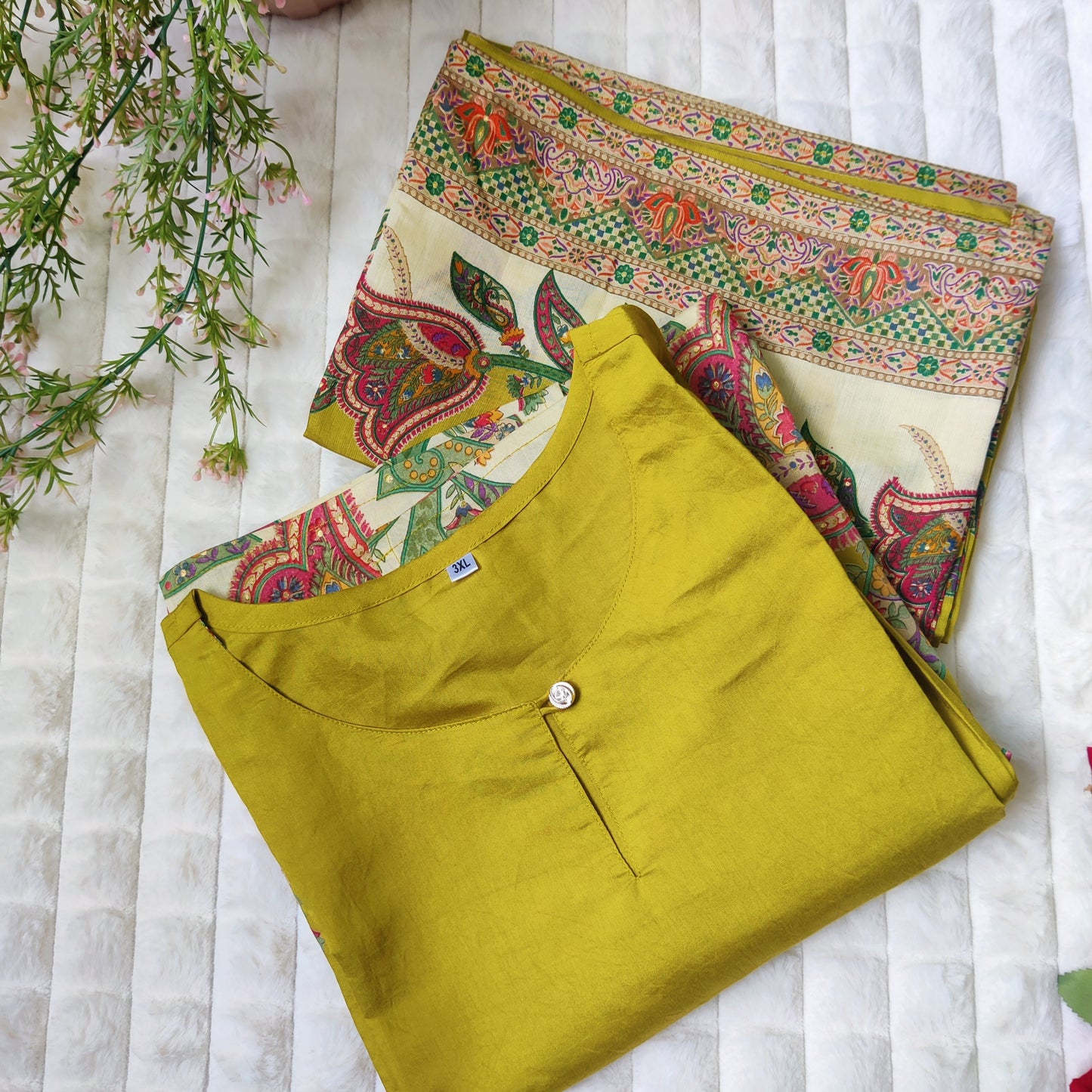 The High Class Fit-  Green Premium Silk Suit Set