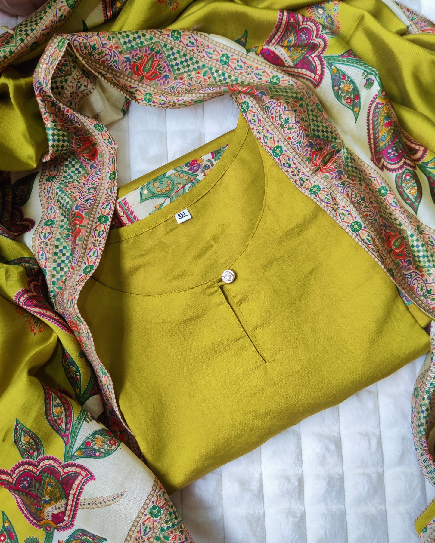 The High Class Fit-  Green Premium Silk Suit Set