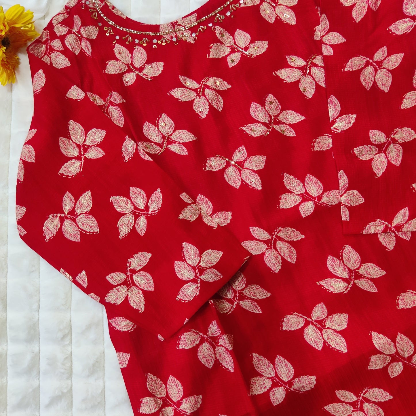 Red Lady - Pure Vertigan Suit Set with Kotadoriya Dupatta