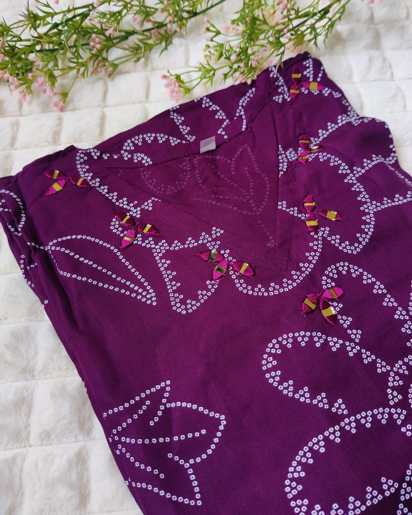 Desi girl- Rayon Cotton With Mirror Work Suit Set