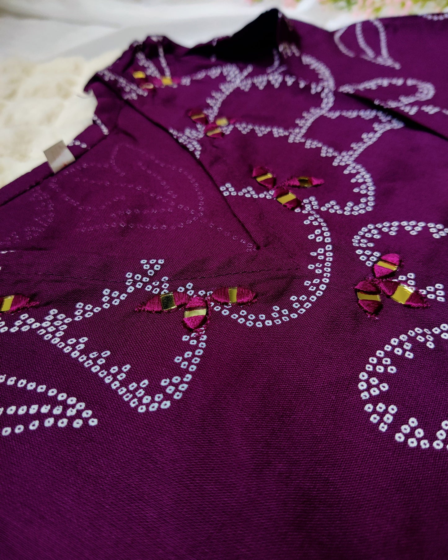 Desi girl- Rayon Cotton With Mirror Work Suit Set