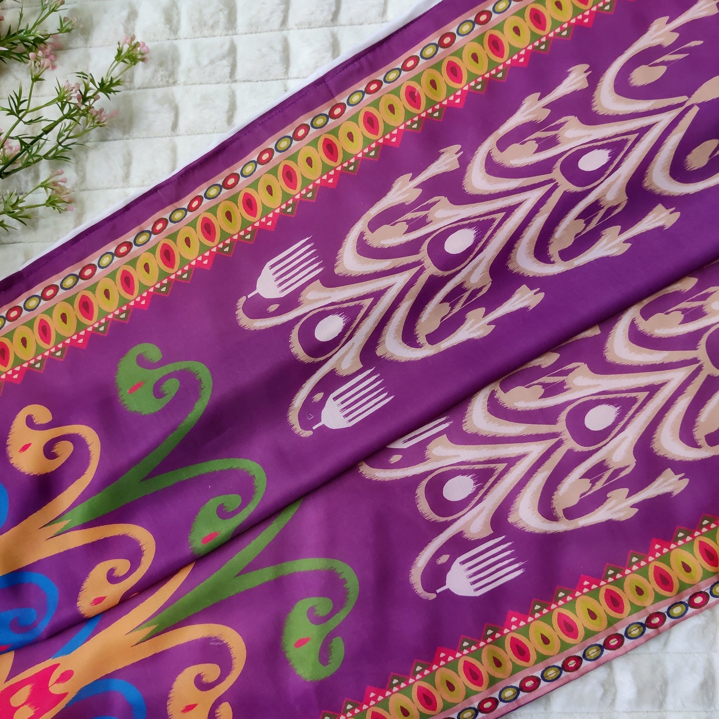 Purple Gem - Muslin Silk Mirror Embroidered Suit Set