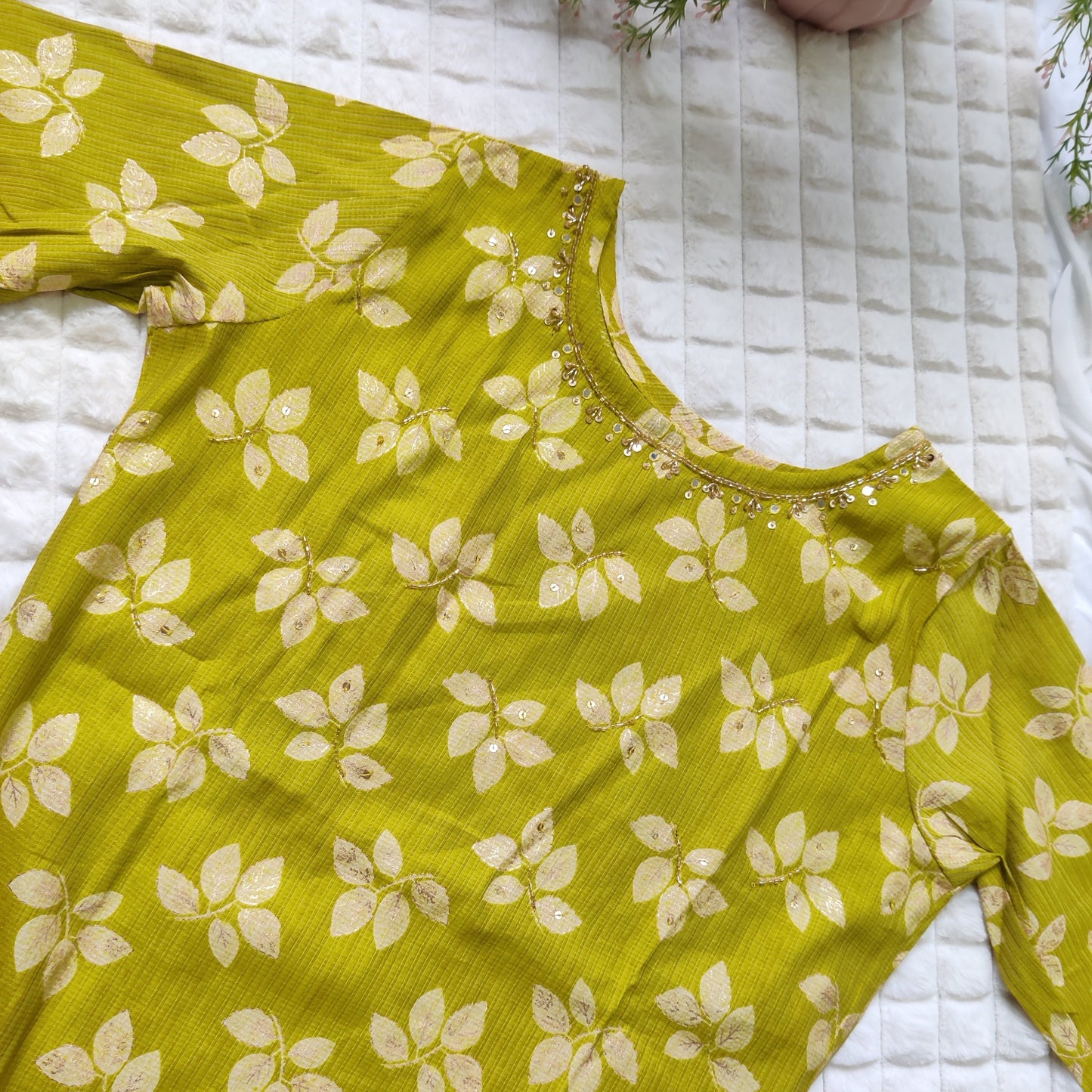 Lemon Glow - Pure Vertigan Suit Set with Kotadoriya Dupatta