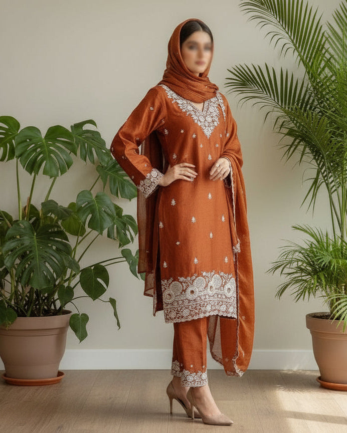 Zareen Soft Fendi Silk- Set 03
