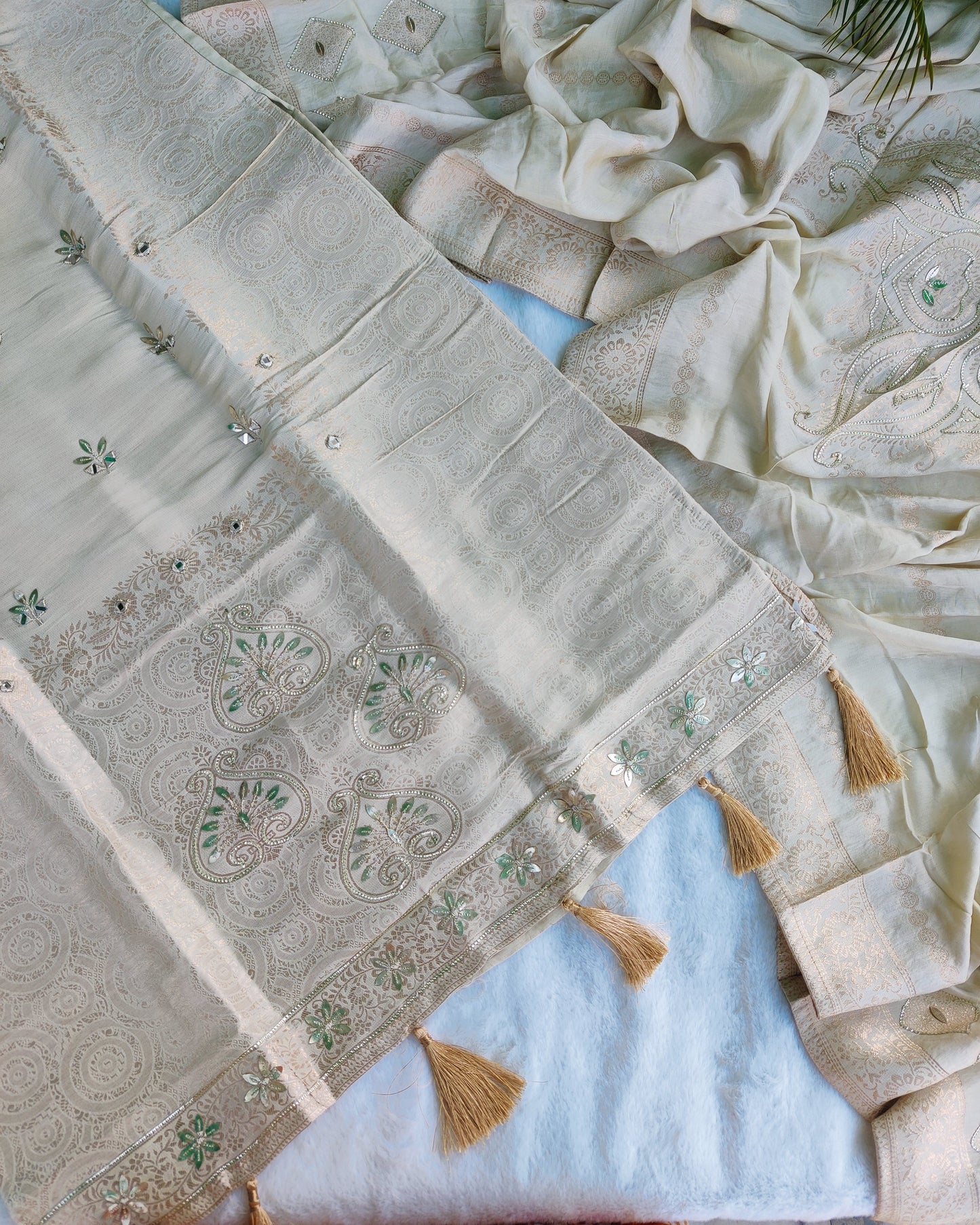 Mishaal Ivory Luxe Suit Set