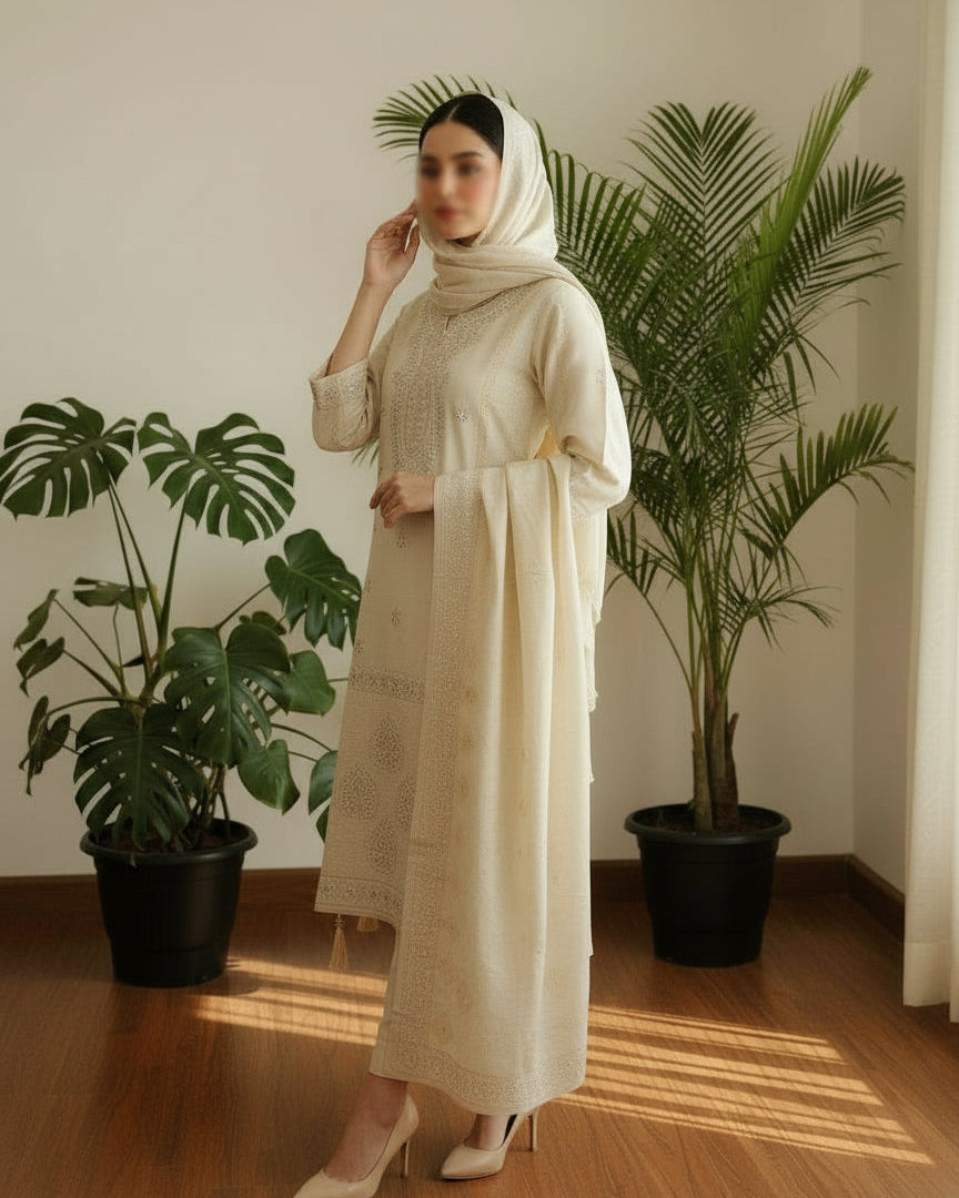 Mishaal Ivory Luxe Suit Set