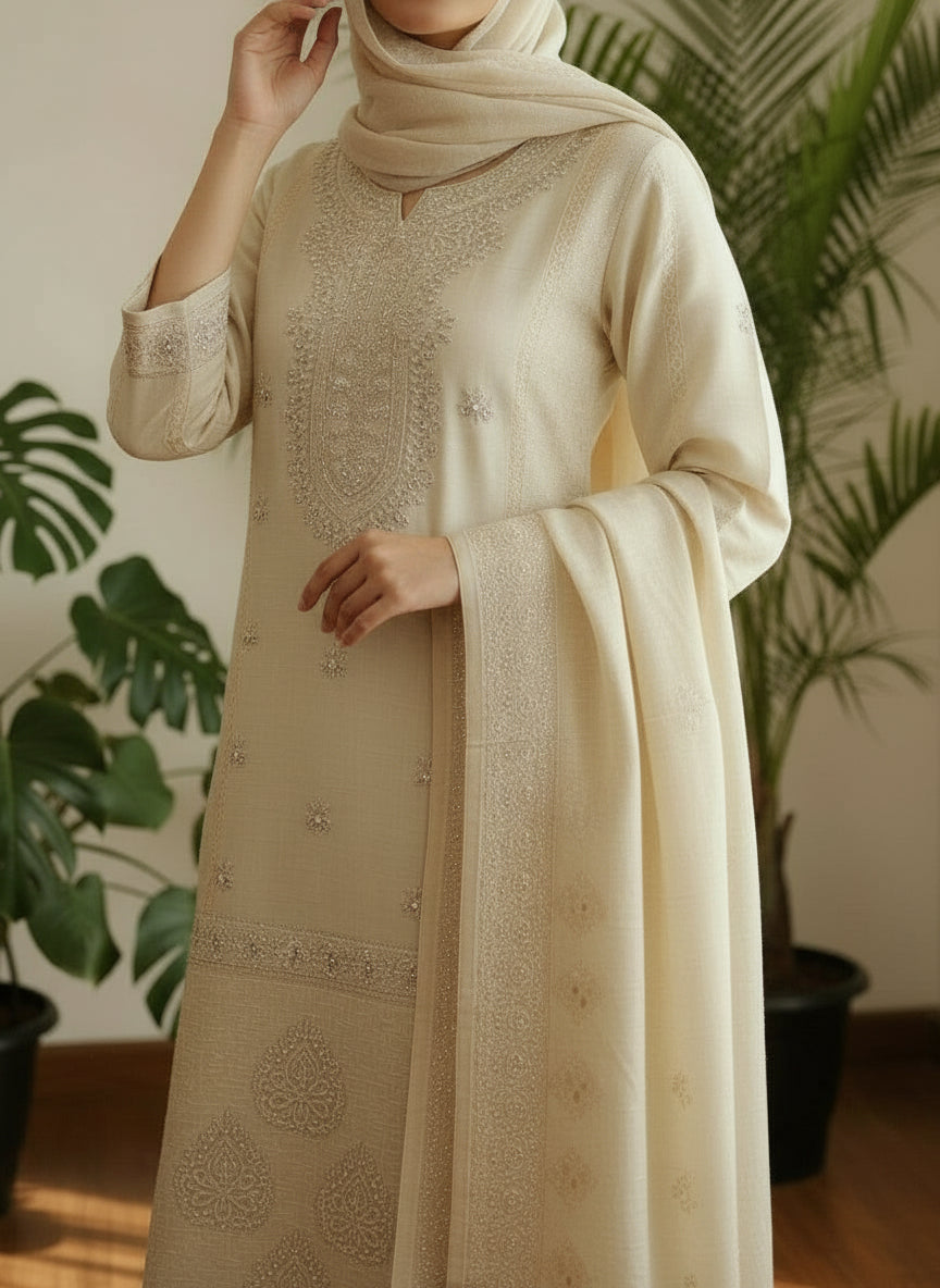 Mishaal Ivory Luxe Suit Set