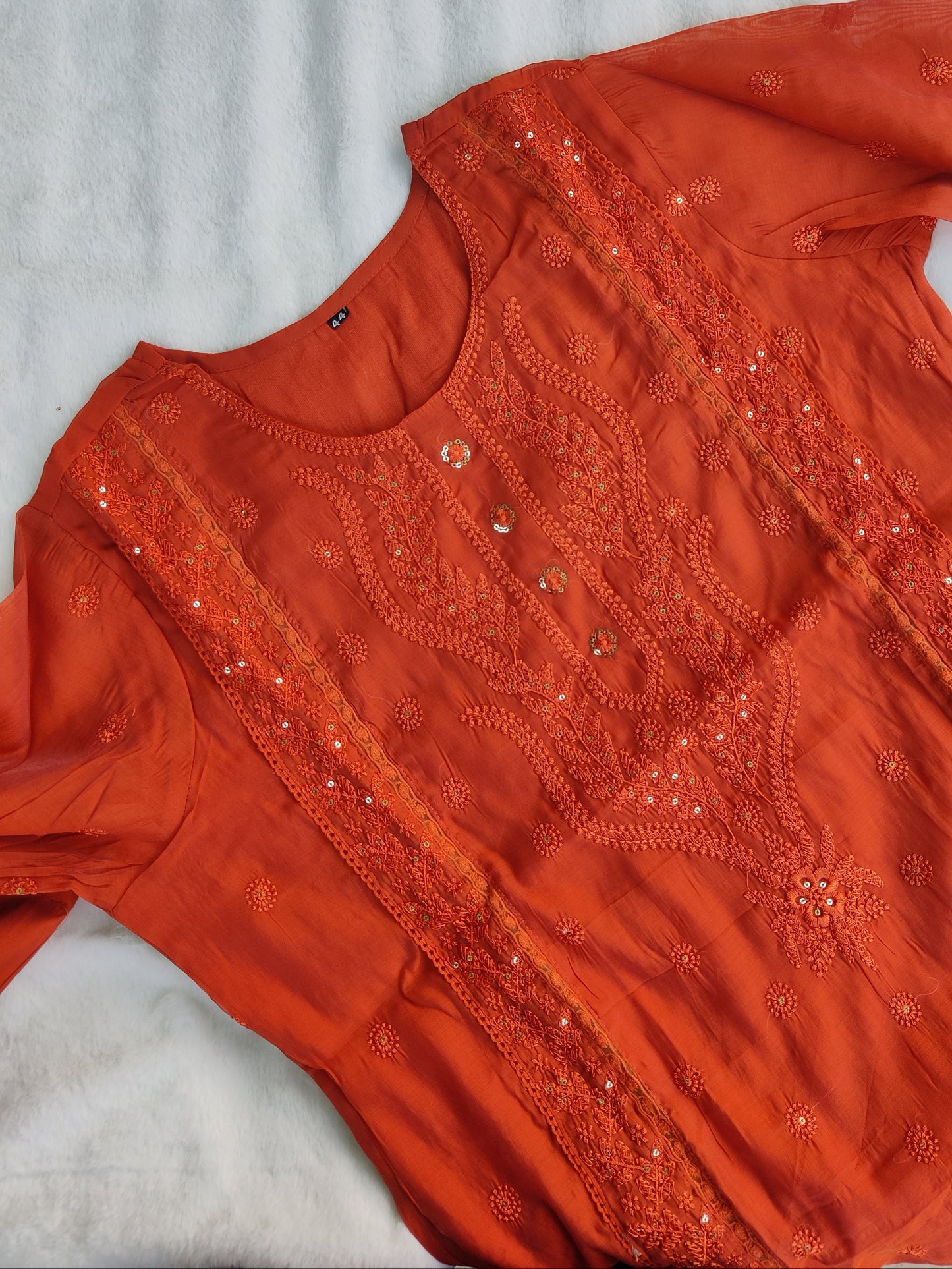 Inara Rust Mul Chanderi Suit Set