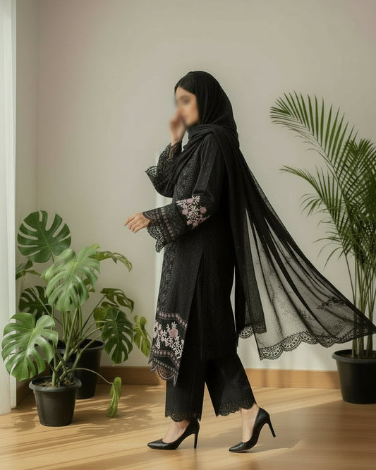 Zehen Pink Petals Suit Set-02