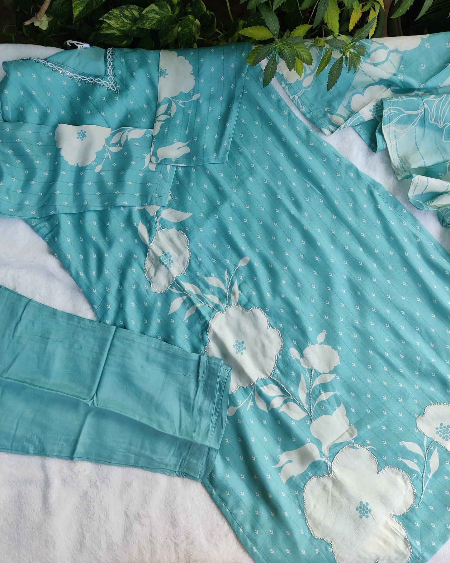 Hania Aqua Bloom Suit Set