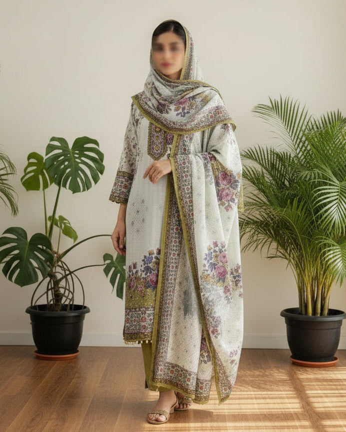 Aanya Olive Bloom Suit Set