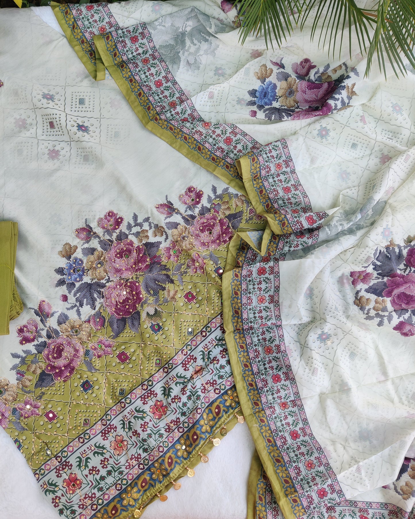 Aanya Olive Bloom Suit Set