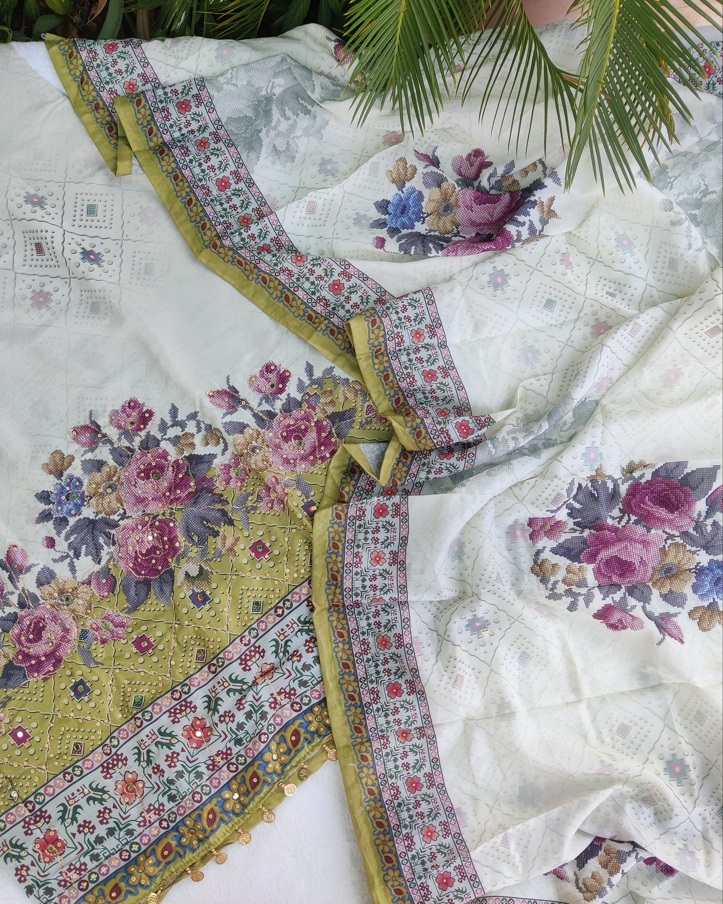 Aanya Olive Bloom Suit Set