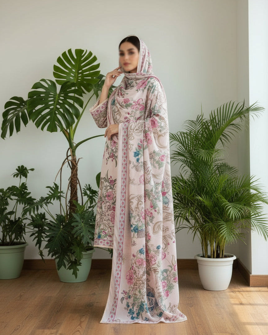 Nura Blush Petals – Floral Printed Suit Set