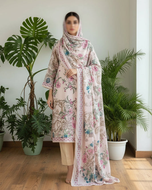 Nura Blush Petals – Floral Printed Suit Set