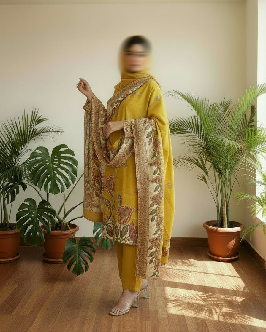 The High Class Fit-  Green Premium Silk Suit Set