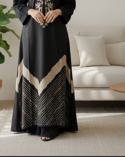 Unstitched Black Modal Cotton Suit