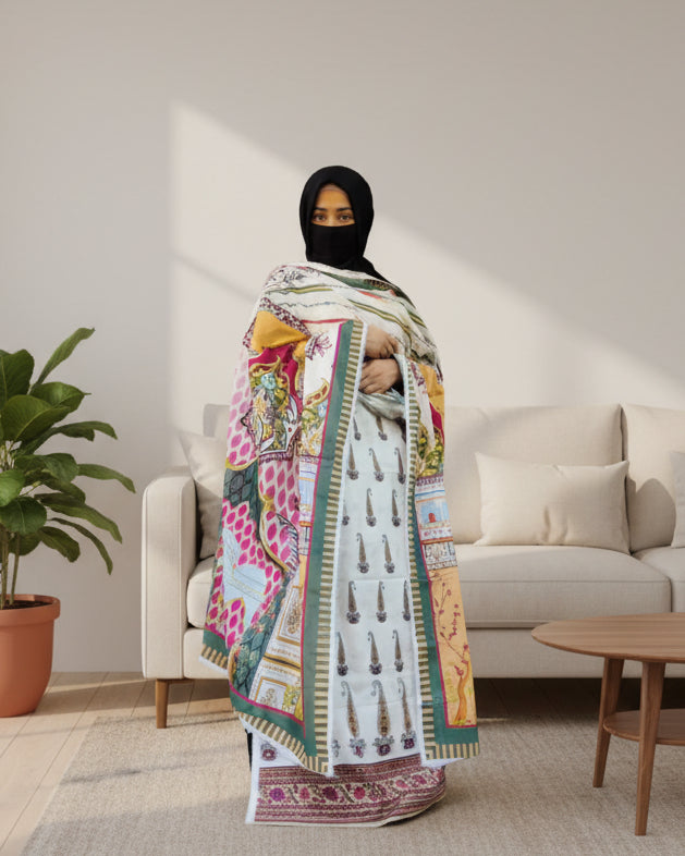 Pakistani Unstitched Lawn Suit- 01