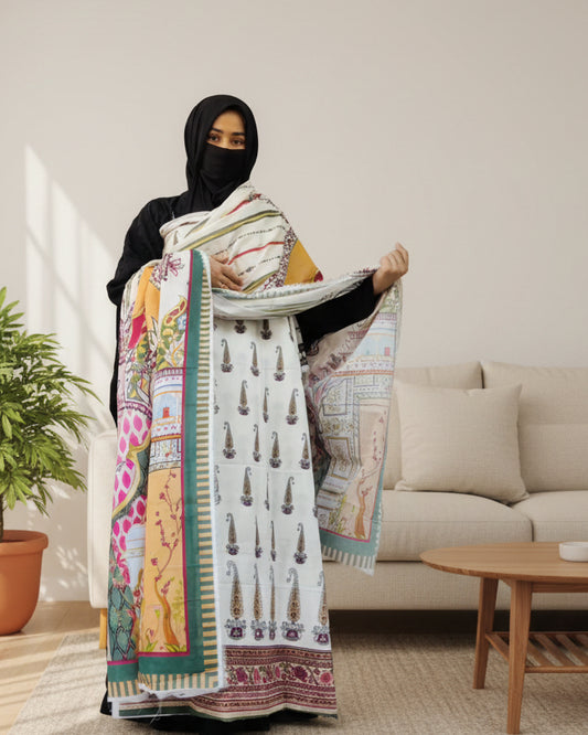 Pakistani Unstitched Lawn Suit- 01