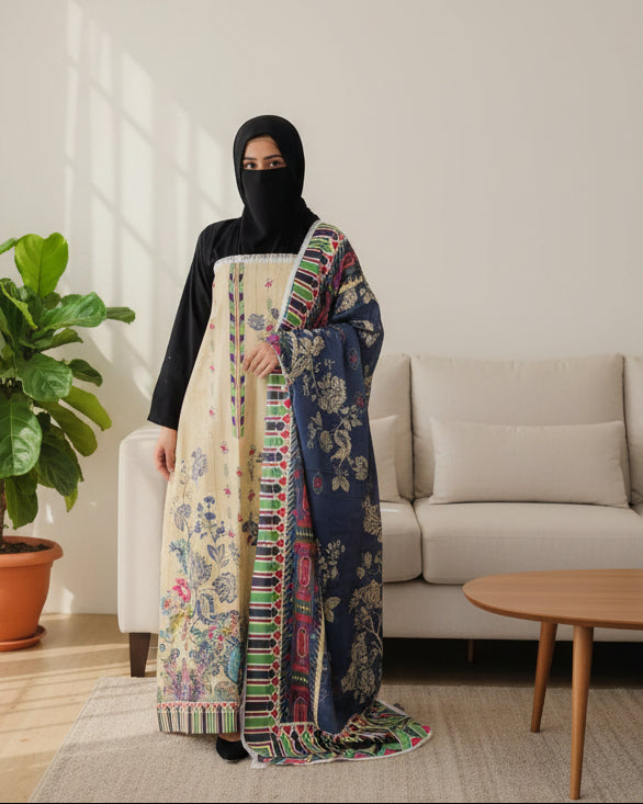 Pakistani Unstitched Lawn suit- 08
