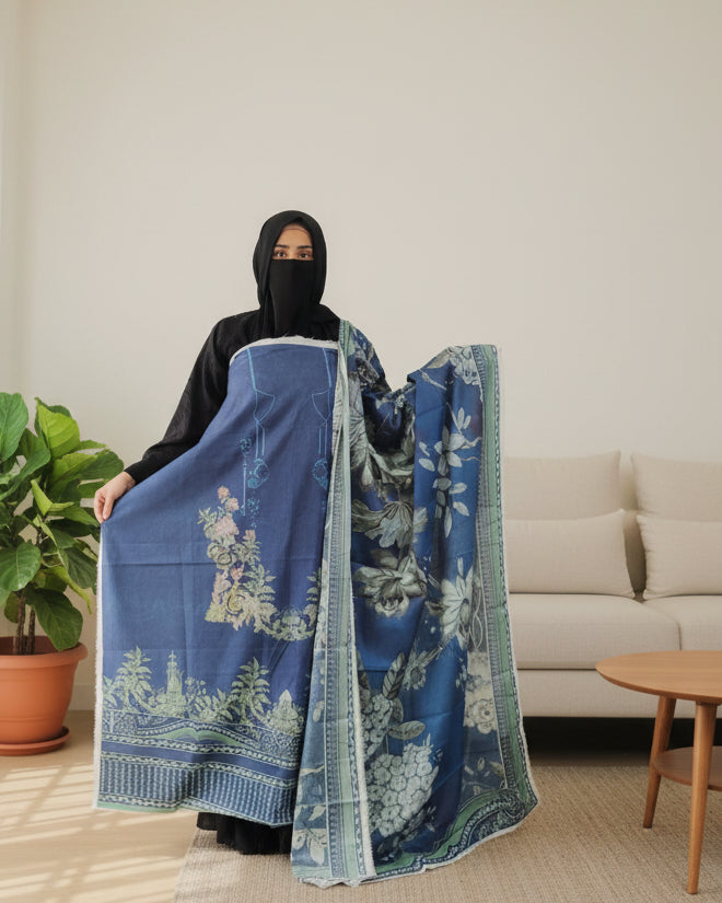 Pakistani Unstitched Lawn suit- 09