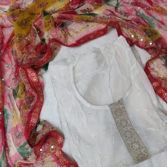 Noor Organza Unstitched Suit set