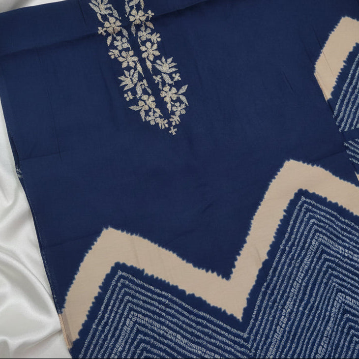Unstitched Blue Modal Cotton Suit