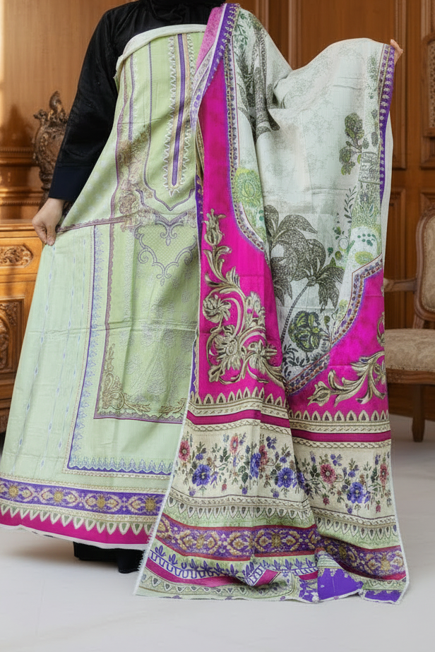 Pakistani Unstitched Lawn Suit- 02