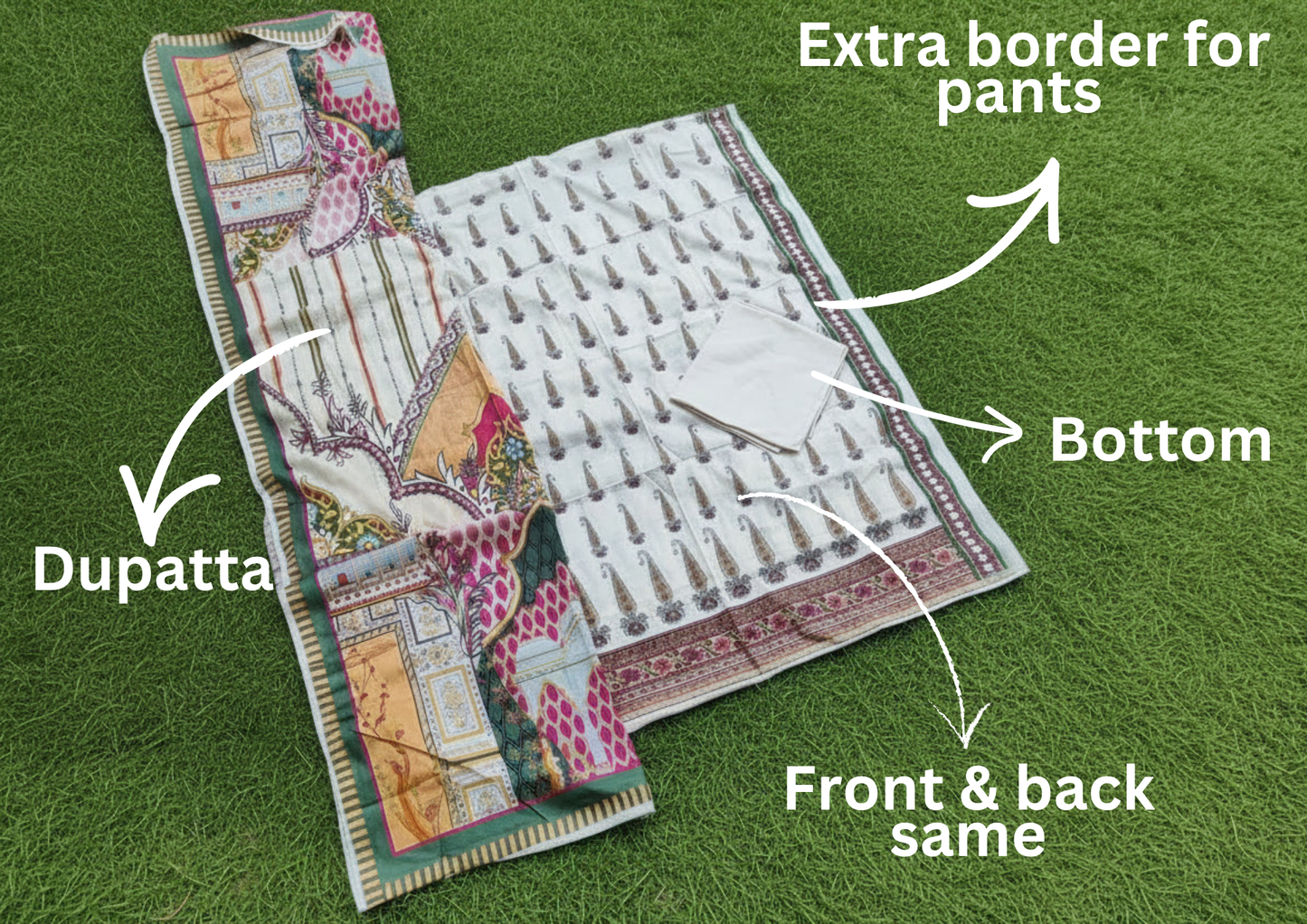 Pakistani Unstitched Lawn Suit- 01